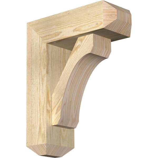 Ekena Millwork Legacy Craftsman Rough Sawn Bracket w/ Offset Brace, Douglas Fir, 6"W x 16"D x 20"H BKT0604X16X20LEC04RDF - main